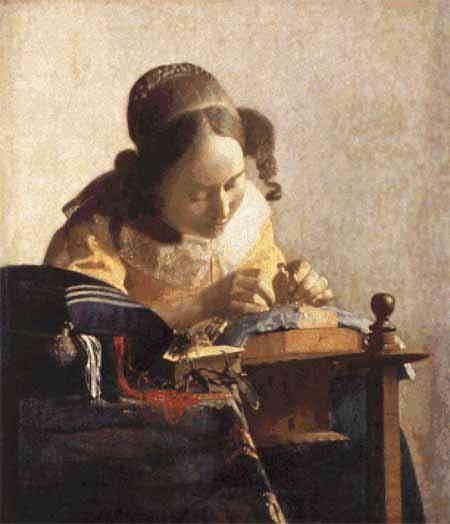 Johannes Vermeer（ヨハネス・フェルメール） ルーヴル美術館 バロック期 巨匠 名画 画家 美術 芸術 絵画 芸術作品 クロスステッチ刺繍チャート 図案  Scarlet Quince 上級者 海外 輸入