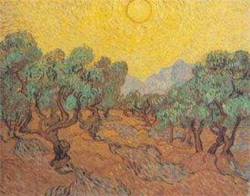 Vincent Van Gogh（フィンセント・ファン・ゴッホ） 1889年完成 名画 巨匠 ポスト印象派 画家 美術 芸術 絵画 芸術作品 クロスステッチ刺繍チャート 図案 【Olive Fields - 黄色い空と太陽のあるオリーブ畑 - 】 Scarlet Quince 上級者 海外 輸入