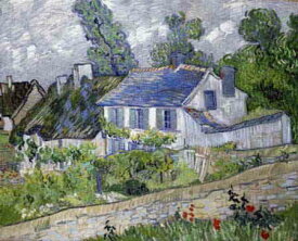 Vincent Van Gogh（フィンセント・ファン・ゴッホ） 名画 美術 芸術 絵画 芸術作品 クロスステッチ刺しゅうチャート 図案 【Houses at Auvers - オーヴェルの家々 - 】 Scarlet Quince 上級者 海外 輸入