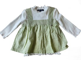 【SALE】【Little s.t. by s.t. closet /リトルエスティークローゼット/子供服/ベビー服/2023SS】ドッキングTシャツ(80-90cm/グリーン)