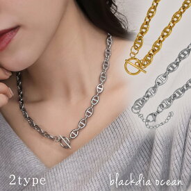 【最大20％OFFクーポン】 ネックレス チェーン レディース アンカー 金属アレルギー 対応 ステンレス マリーナ マリン マンテル カニカン アジャスター 18K GP シルバー ゴールド 金 銀 シンプル おしゃれ 長さ 40cm ブランド blackdia ocean