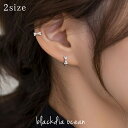 【11/10(月)21時〜半額クーポン】 ピアス ミニリボン フープピアス フープ リボン 両耳 2個セット 大人 かわいい カラー シルバー 銀 ポスト silver925 ジルコニア キラキラ 大人 高見え シンプル 個性的 ブランド blackdia ocean