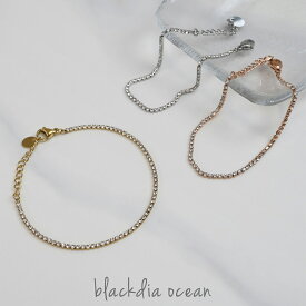 ブレスレット テニスチェーン ブレス レディース ドット ジルコニア デザイン シンプル 金属アレルギー 対応 ステンレス CZ おしゃれ 可愛い アクセサリー シルバー ゴールド ピンクゴールド 大人 ブランド blackdia ocean