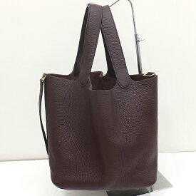 エルメス　ピコタンロックMM 22 　HERMESトリヨンクレマンス/ルージュセリエ×ゴールド金具 U刻印【中古】美品《返品可》【質屋出品】【送料無料】