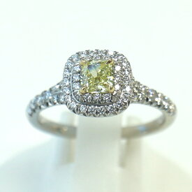 ティファニー　ソレスト　ダイヤモンドリング D-0.38ct TIFFANY&Co　Pt950/K18 ファンシーインテンスイエロー　約11.5号【中古】A《返品可》【質屋出品】【送料無料】