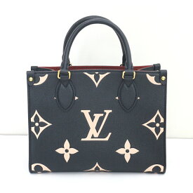 ルイ・ヴィトン　オンザゴーPM ショルダーバッグ LOUIS VUITTON　モノグラムアンプラントレザー/ブラック×ベージュ M45659【中古】美品《返品可》【質屋出品】【送料無料】