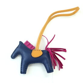エルメス　バッグチャーム ロデオPM HERMES　アニョーミロ (ラムスキン)/ブルーサフィール×ローズパープル×ジョーヌドール【中古】A《返品可》【質屋出品】【送料無料】