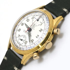 ACCRO(アクロ)　ツーカウンタークロノグラフ　金メッキ　手巻　1940年代後期　メンズ　アンティーク　難あり【中古】【質屋出品】ACCRO