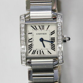 カルティエ　タンクフランセーズSM　ダイヤベゼル　W4TA0008Cartier【中古】AB《返品可》【質屋出品】【送料無料】