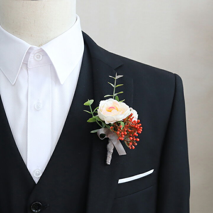 楽天市場 ブートニア 新郎ブートニア ウェディング 結婚式 花嫁 ウエディング ブライダル用 手作り ウェディングブーケ 二次会 パーティー 渋谷ウイングス