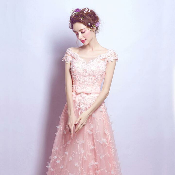 楽天市場 カラードレス ピンク パーティードレス ロングドレス 演奏会 イブニングドレス 結婚式 ロング 二次会 フォーマルドレス 花嫁 Aラインドレス コンサート 大きいサイズ 小きいサイズ 発表会 披露宴 渋谷ウイングス