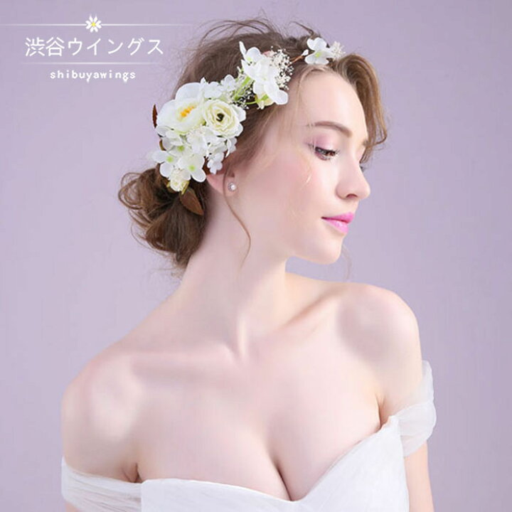 楽天市場】ウェディング 花冠 ヘッドドレス 花かんむり 結婚式 ヘア  