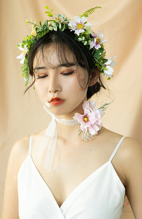 楽天市場】花かんむり ウエディング 花冠 ヘッドドレス ティアラ 