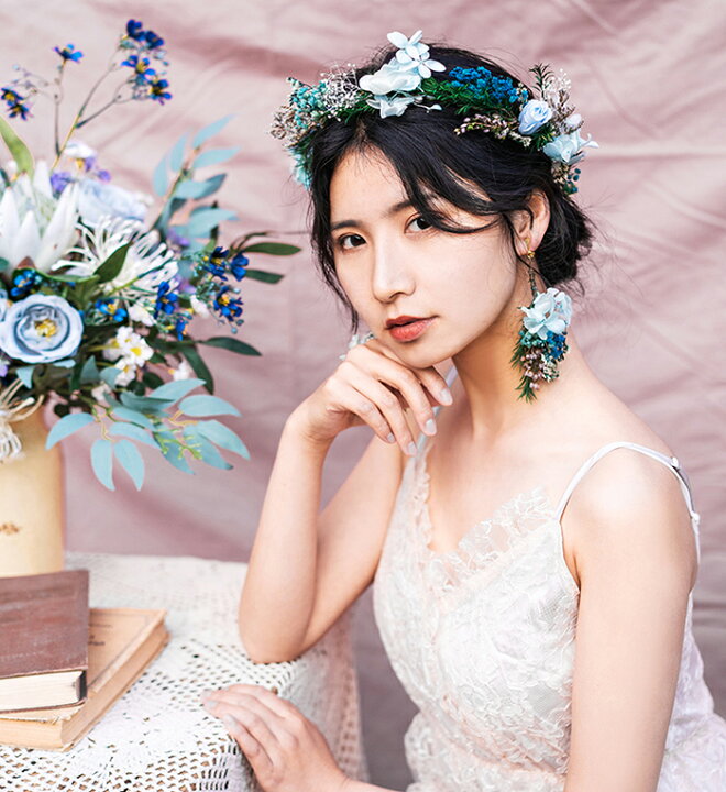 楽天市場 ヘッドドレス ウエディング 花冠 花かんむり イヤリング 2点セット カチューシャ ティアラ ヘアアクセサリー 結婚式 髪飾り ウェディング 造花 森ガール 花輪 手作り 姫風 花嫁 パーティー フェス 海外旅行 写真撮り 送料無料 渋谷ウイングス