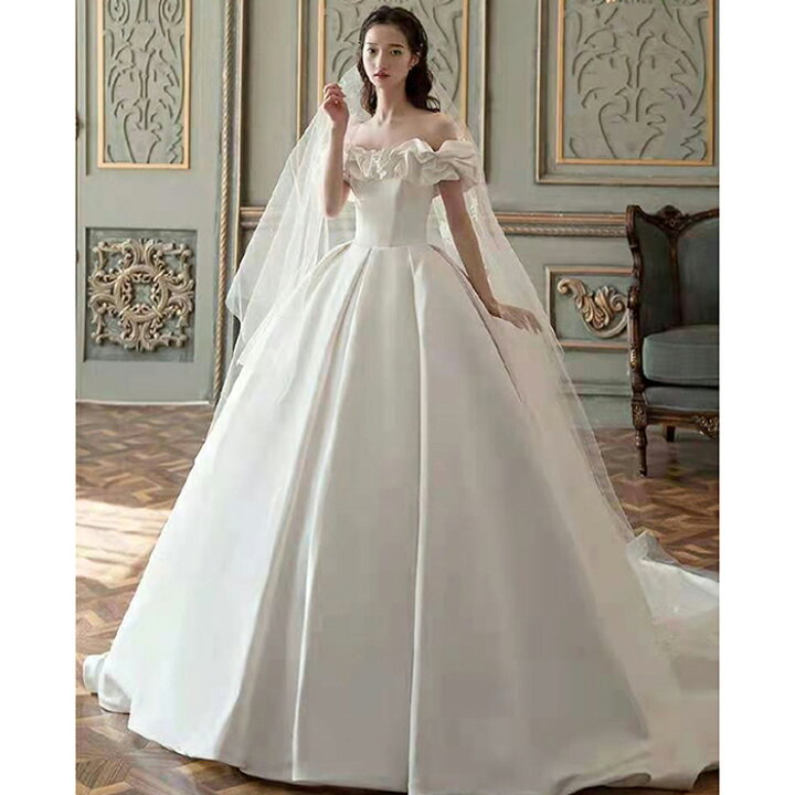 楽天市場】ウェディングドレス ロングドレス 袖あり 結婚式 Aラインドレス 花嫁 パーティードレス 演奏会 ウエディングドレス 二次会 大きいサイズ ブライダル ワンピース お呼ばれ エンパイア 披露宴 海外挙式 前撮り オフホワイト 白 wedding dress XXS XS S M L XL XXL ...