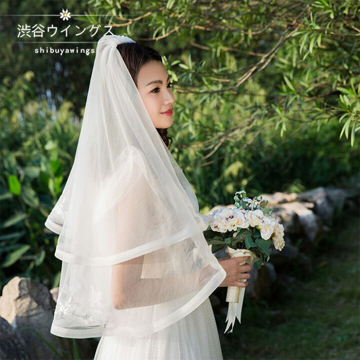 ウエディング ショートベール 結婚式 ウエディングベール ブライダル シンプル ヘッドドレス チュールベール ベール ショート コーム付き 花嫁