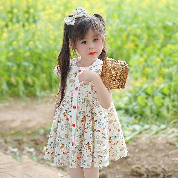 楽天市場】女の子 ワンピース 花柄 子供服 半袖 ワンピース 女の子 