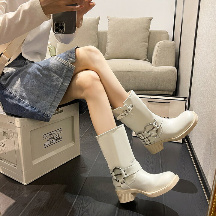 楽天市場】エンジニアブーツ ブーツ ミドルブーツ ミディ丈ブーツ 