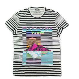 BALMAIN PARIS バルマン Tシャツ Mサイズ 【中古良品】 メンズ ボーダー プリント I2310K280