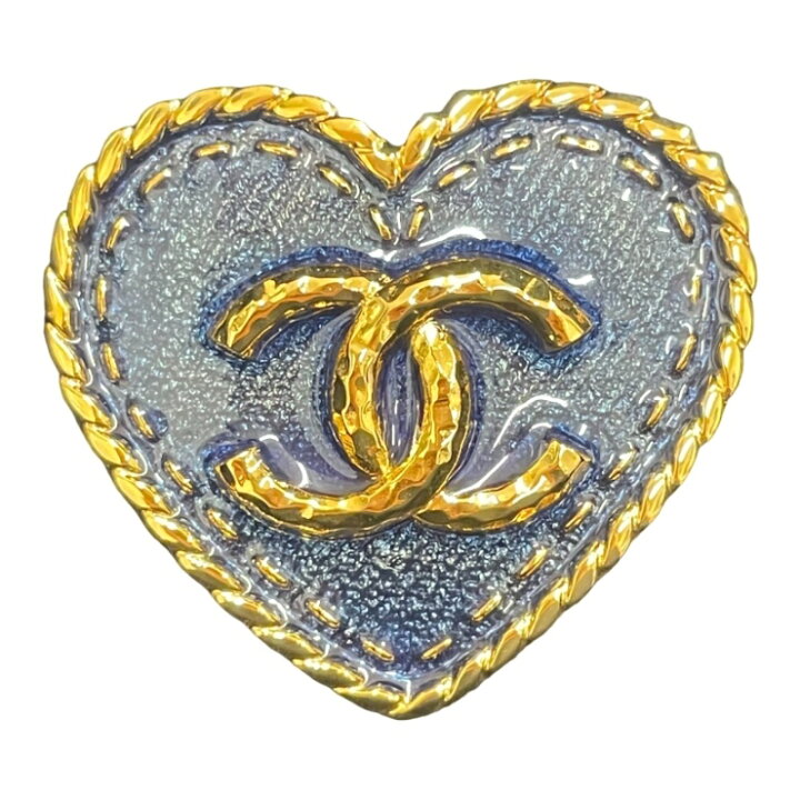 楽天市場】CHANEL シャネル ハート ブローチ ABC728 I24P ブルー 