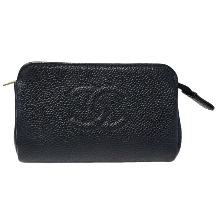 楽天市場】CHANEL シャネル キャビアスキン ポーチ A13500 ブラック  