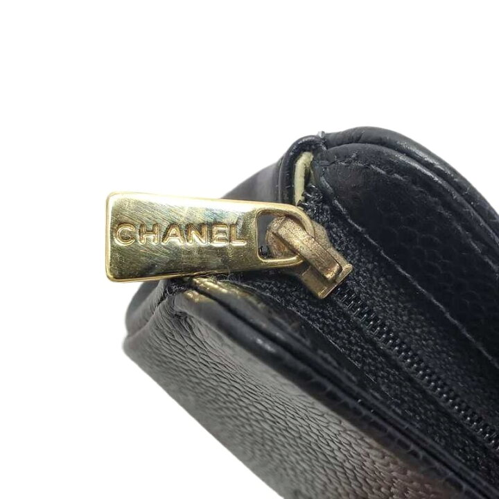 楽天市場】CHANEL シャネル キャビアスキン ポーチ A13500 ブラック  