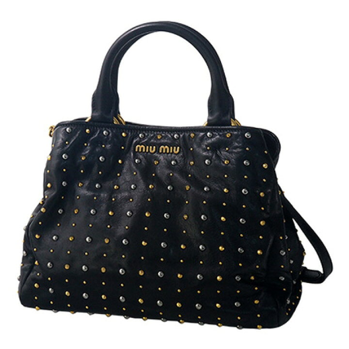 楽天市場】◇ミウラ◇ミュウミュウ miumiu スタッズ 2WAY ハンドバッグ 