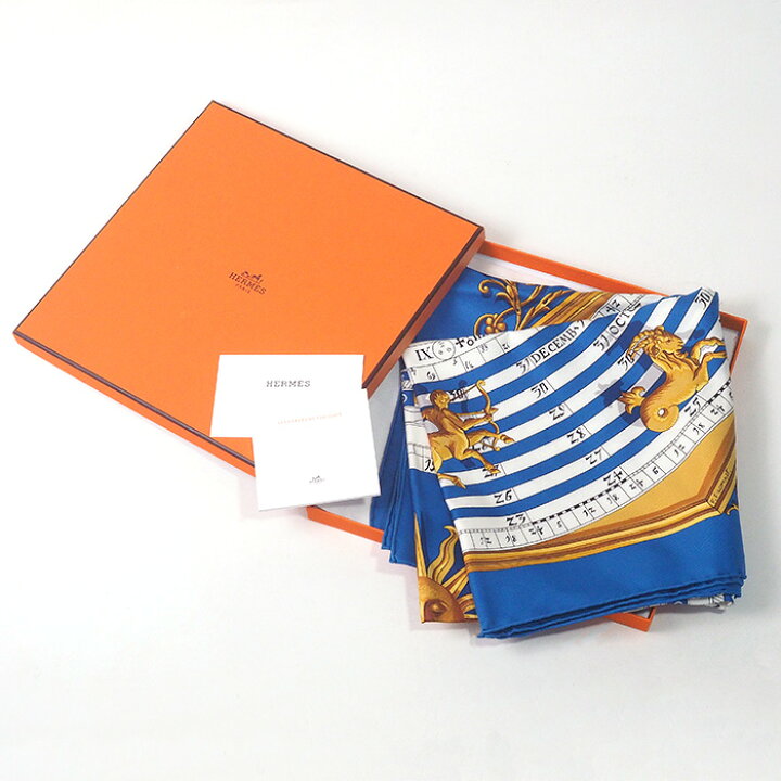 楽天市場】◇ミウラ◇ エルメス HERMES カレ90 占星術 スカーフ ブルー 