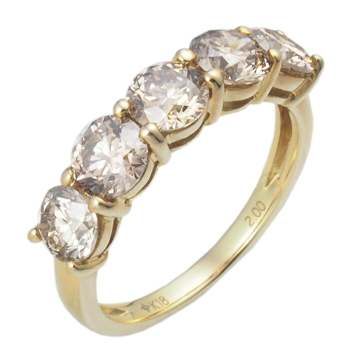 楽天市場】ダイヤモンド/2.00ct デザイン リング 12号 K18YG 中古 : 質  