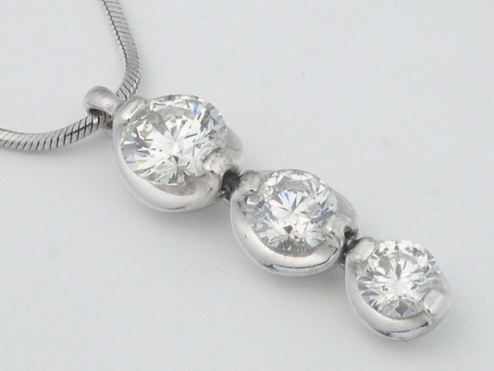 楽天市場】トリロジー ダイヤモンド/1.00ct デザイン ネックレス Pt900  