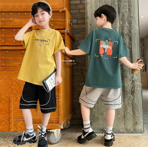 子供服 セットアップ 夏 男の子 ジャージ キッズ 韓国子供服 上下セット 2点セット 半袖 Tシャツ パンツ ベビー服 男児 おしゃれ 通学着 通園着 新品 ホワイトデー