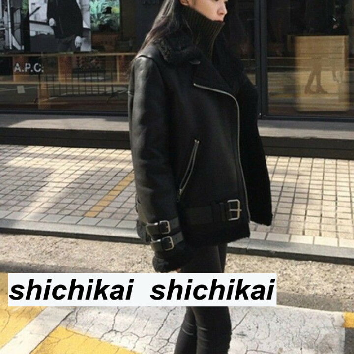 楽天市場】ボア ライダース ジャケット ムスタン フェイクレザー