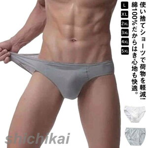 使い捨てショーツ メンズ 綿100% 5枚セット 個包装 使い捨て下着 使い捨てインナー ショーツ パンツ 男性向け 便利グッズ トラベルグッズ 旅グッズ 旅行用 海外旅行グッズ L XL 2L 3L 4L 5L アウト