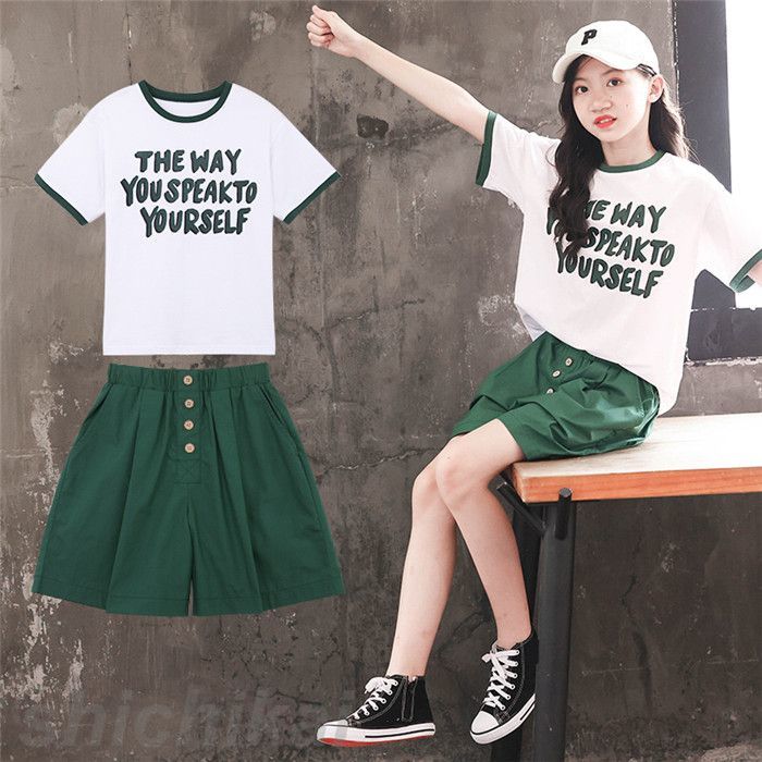 楽天市場】ホワイトTシャツ 緑ハーフパンツ 子供服 セットアップ