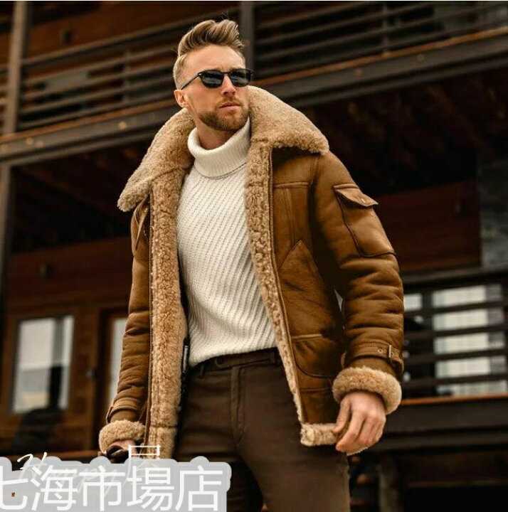 楽天市場】ムートンコート メンズ コート 裏起毛 ボアジャケット 厚手 