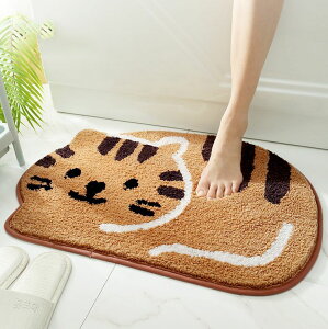 洗える バスマット インテリア 2色 動物柄 ネコ柄 マット 玄関マット ふわふわ おしゃれ 滑り止め 室内 インテリアマット 洗える玄関マット カーペット絨毯 丸洗い 洗濯可能 子供 子ども部屋