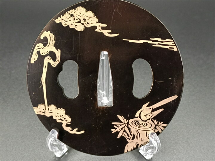 花と葉の金色装飾 鍔(つば) <0317z鍔・刀装具>（楽天市場】日本刀装具 