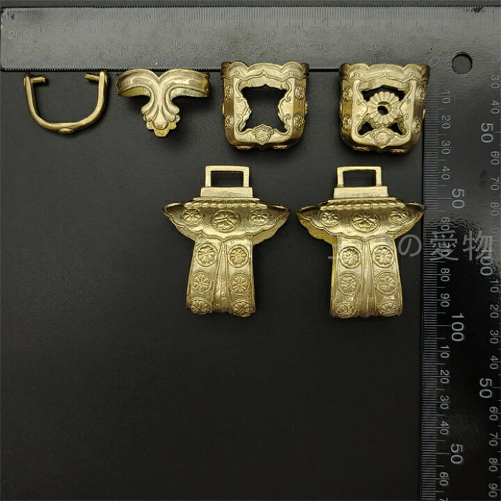 楽天市場】太刀金具 桜紋 刀鍔 目貫 縁頭 切羽 鐺 柄鞘一式金具 銅製 