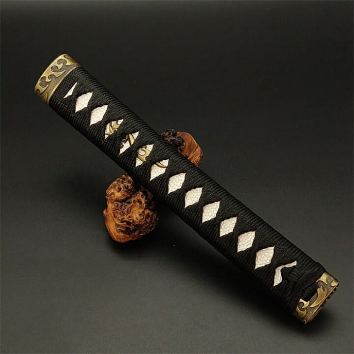 楽天市場】日本刀柄 大刀柄 打刀 長約26CM 新品 木製柄 合成鮫皮 合成 