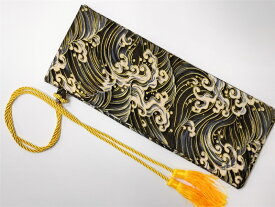 高級刀袋　高級剣袋　海浪図　青灰色　綿　日本刀装具　日本刀道具　保存袋
