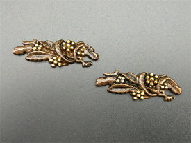 目貫　葡萄の図　銅製　細工　日本刀装具　武具　刀剣美術