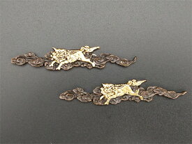 目貫　麒麟の図　銅製　細工　日本刀装具　武具　刀剣美術