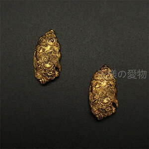 目貫 麒麟の図 銅製 細工 日本刀装具 武具 刀剣美術