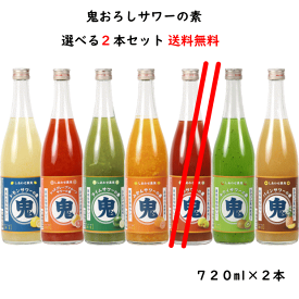 6種類から選べる 鬼おろし サワーの素 720ml×2本 送料無料 リキュール 北のさくら しあわせ果実