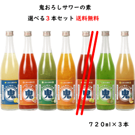 6種類から選べる 鬼おろし サワーの素 720ml×3本 送料無料 リキュール 北のさくら しあわせ果実