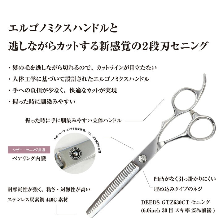 楽天市場】日本の鋏専門メーカー 理美容師専用 【PF】GTZ630CT 2段 