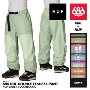 [{Ki] 25-26 686 MENS 686 HUF DOUBLE H SHELL PANT Huf Green Colorblock VbNXGCgVbNX Nn` nt _u GC` VF pc Xm[{[h XL[ EGA[ 2026 Y \ Ki