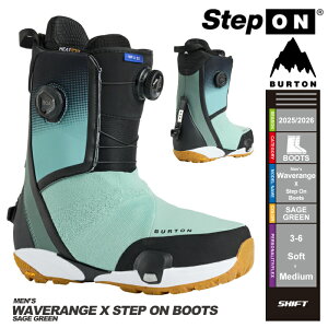 ���[���X�����OK��[���{���K�i]25-26 �X�m�[�{�[�h �u�[�c �o�[�g�� BURTON WAVERANGE X STEP ON WIDE Sage Green �E�F�[�u�����W �G�b�N�X �X�e�b�v�I�� �X�m�{ 2026 �����Y �������K�i