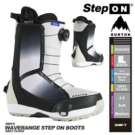 即納★店頭受取OK★[日本正規品]25-26 スノーボード ブーツ バートン BURTON WAVERANGE STEP ON WIDE Gray Cloud ウェーブレンジ ステップオン スノボ 2026 メンズ 国内正規品