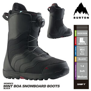 [{Ki] 25-26 Xm[{[h u[c o[g BURTON MINT BOA WIDE Black o[g ~g {A Xm[{[h u[c 2026 fB[X \ Ki